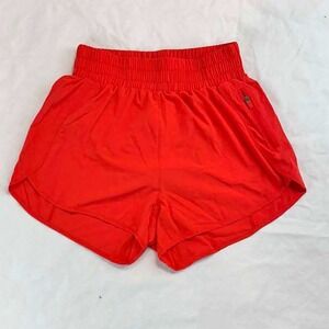 New Trend Athletic Running Shorts Red Womens S Built In Liner Zip Pocket